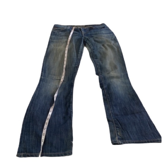 Flawed Joes jeans cotton dark wash boot cut wide leg bell bottoms low rise W 25 - Picture 8 of 16